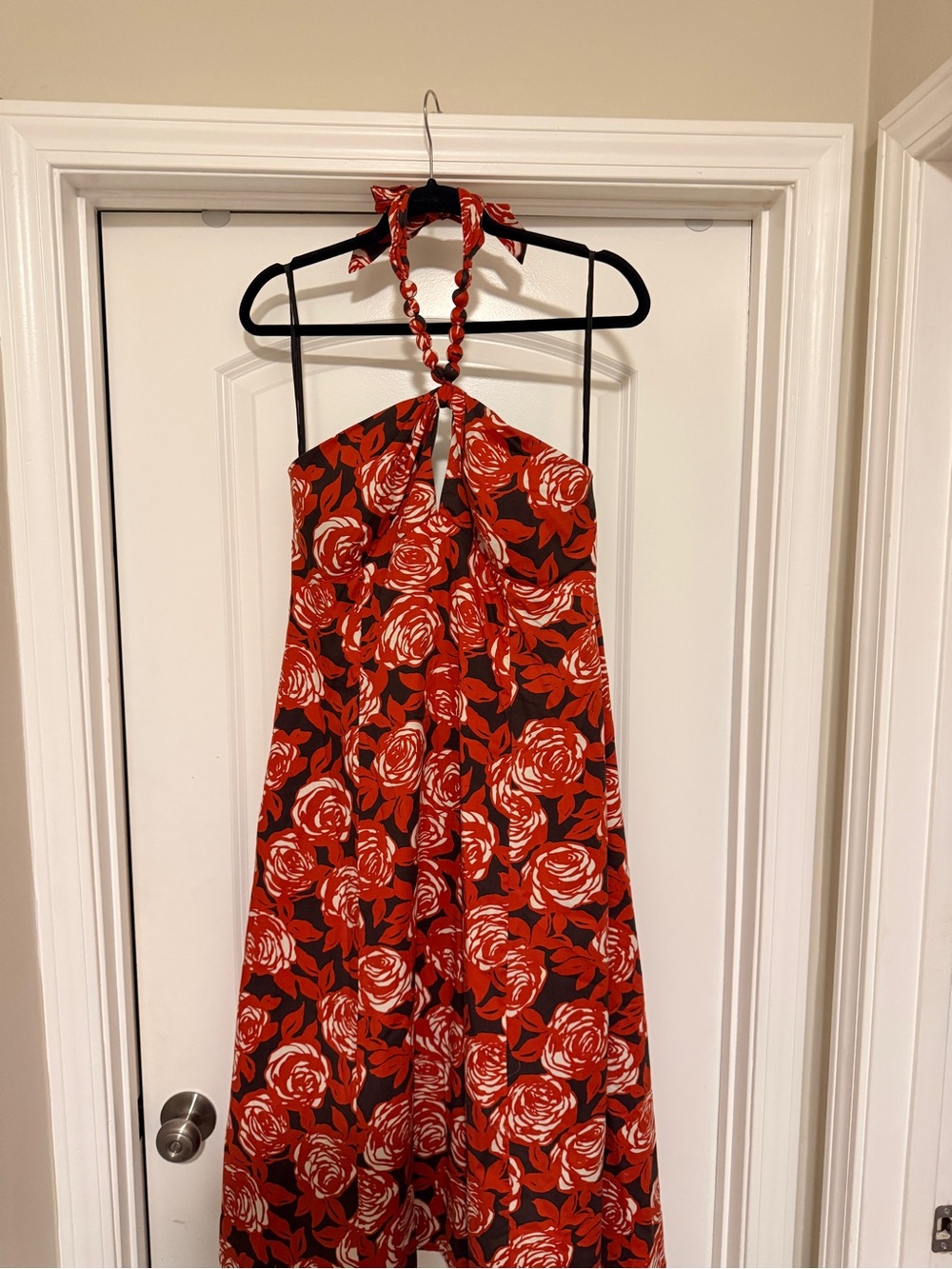 Robbie Bee Red and Black One-Shoulder Floral Maxi Dress